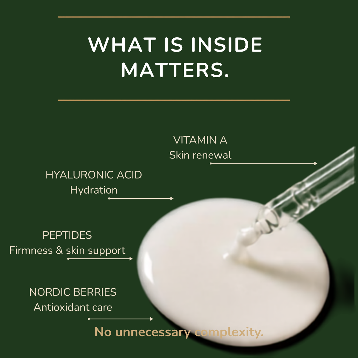Easy night Serum | Vitamin A . Peptides . Hyaluronic Acid . Nordic Berries