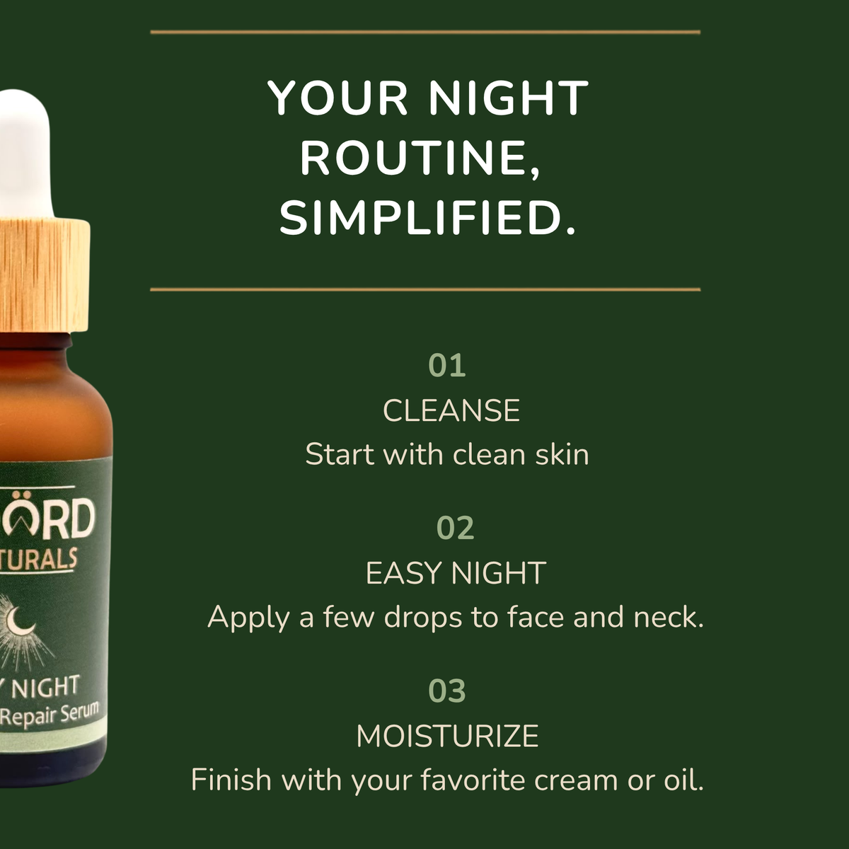 Easy night Serum | Vitamin A . Peptides . Hyaluronic Acid . Nordic Berries